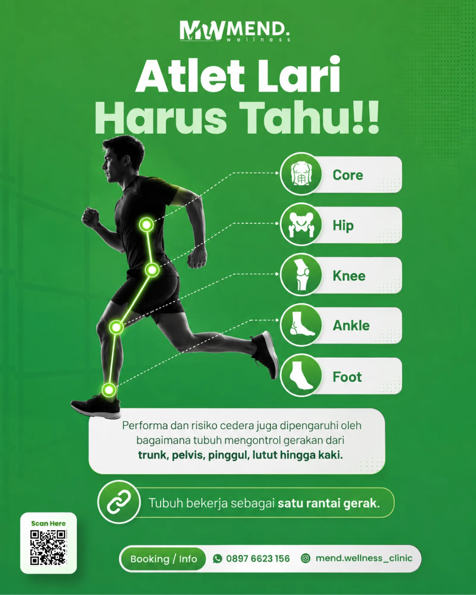 Biomekanik Lari: Kenapa Core, Pinggul, Lutut, dan Kaki Saling Berkaitan?