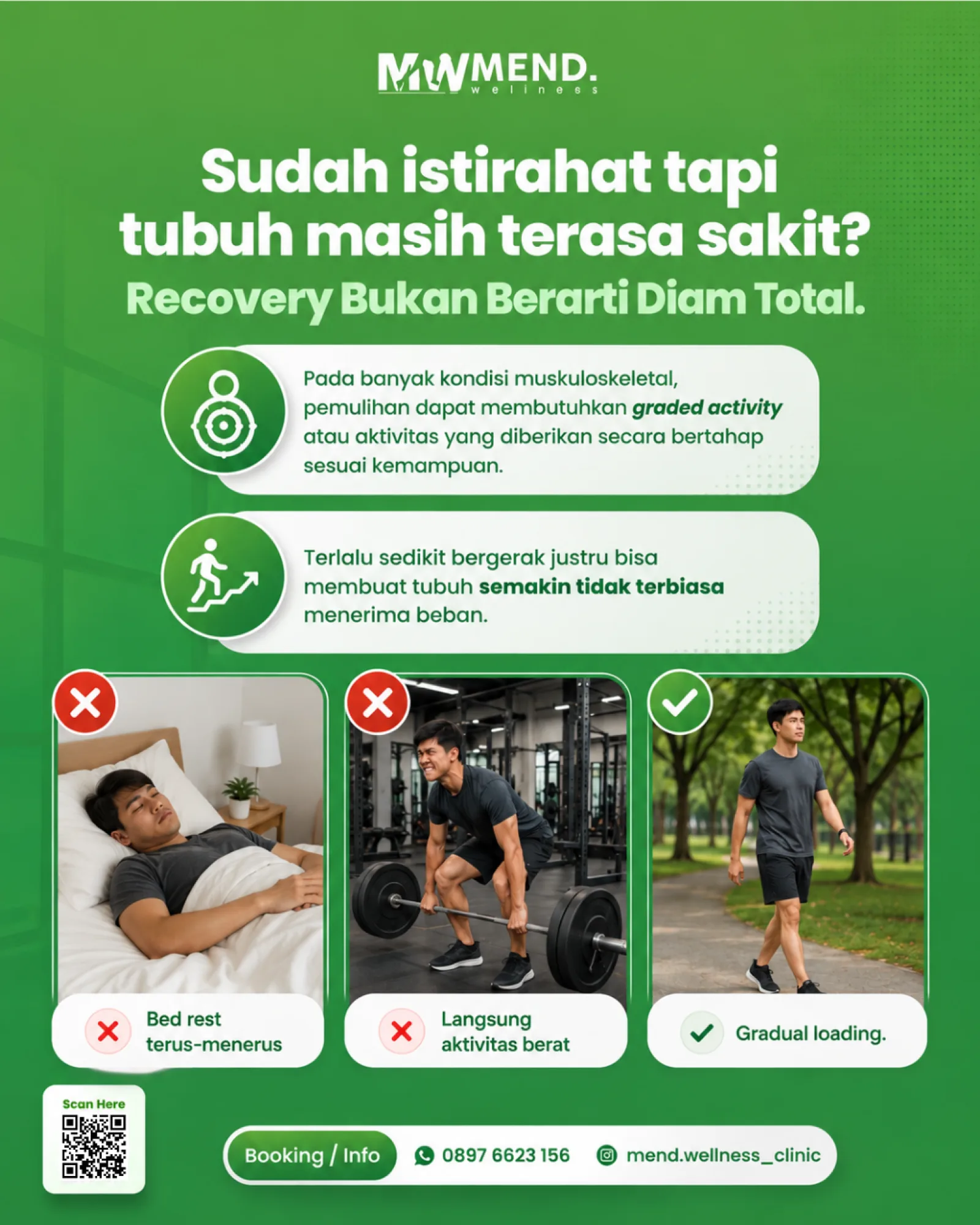 Pemulihan Cedera Bukan Berarti Harus Istirahat Total